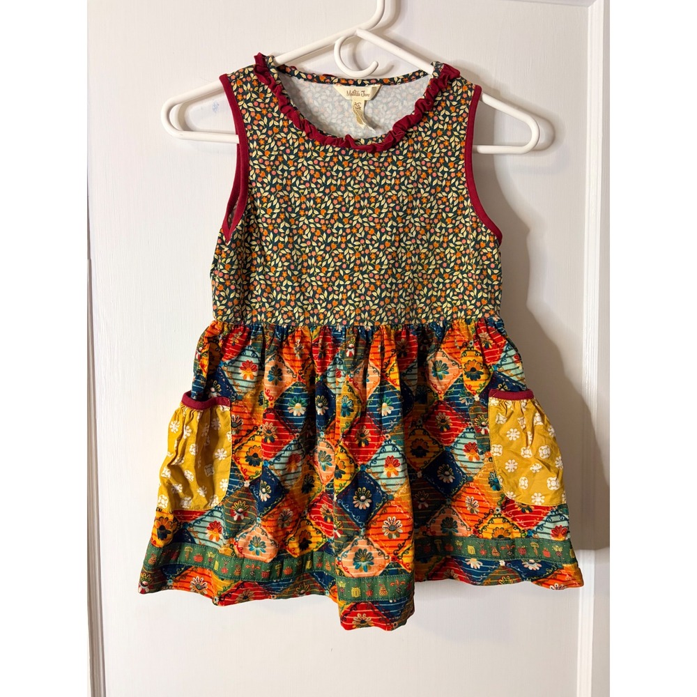 Matilda Jane Girls Tunic Top Size 14 Mixed Media Patchwork Floral Sleeveless
